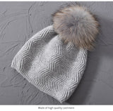 Herringbone Mini Pom Hat