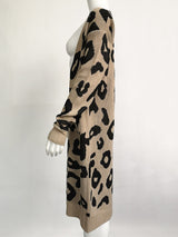 Animal Print Long Maxi Cardigan Sweater