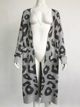 Animal Print Long Maxi Cardigan Sweater