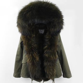 Olive Green Fur Parka