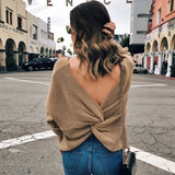 Criss Cross Sweater - Beige