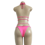 Melva String Bikini Swimsuit - Pink Rose