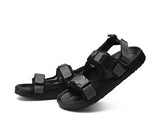 Men Black Velcro U Sandals