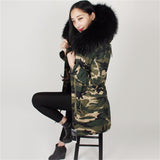 Black Fur Camo Parka