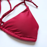 Melva String Bikini Swimsuit - Wine Red