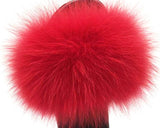 Fur Slides Slippers - Red