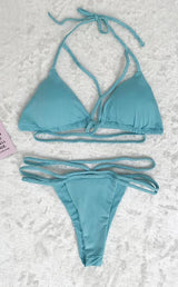 Melva String Bikini Swimsuit - Sea Blue