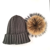 Original Dark Grey Fur Pomkin Hat