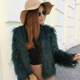 Bridget Faux Fur Jacket - Emerald Green