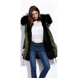 Black Fur Green Parka