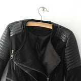 ALISSA VEGAN LEATHER BIKER JACKET- BLACK