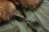 Natural Fox Fur Green Parka