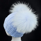 Icy Blue Double Pomkin Hat