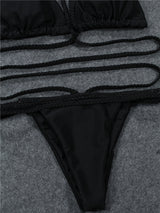 Melva String Bikini Swimsuit - Black
