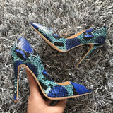 LIZZY Snake Print Pumps