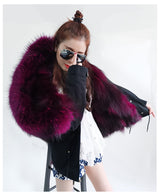 Burgundy Fur Black Parka