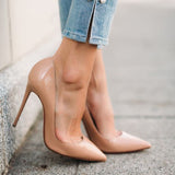 LIZZY Nude Patent Leather Pumps