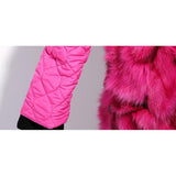 Rose Pink Fur Black Parka