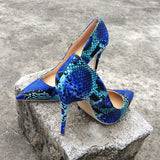 LIZZY Snake Print Pumps