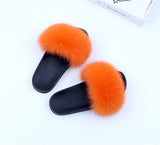 Fur Slides Slippers - Orange