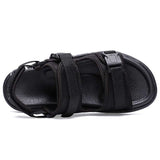 Men Black Graffiti Velcro Sandals