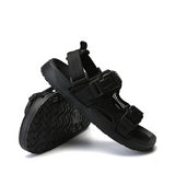 Men Black Velcro U Sandals