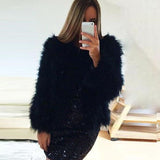 Ostrich Feather Jacket - Black