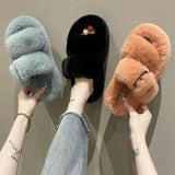 Fluffy Home Faux Fur Slides Slippers