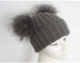 Dark Grey Double Pomkin Hat