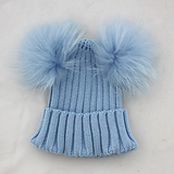 Icy Blue Pomkin Hat & Scarf Set