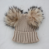 Beige Double Pomkin Hat