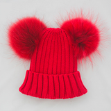 Red Pomkin Hat + Scarf Set