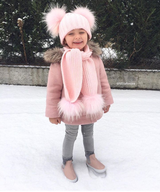 Kids Pink Pomkin Hat + Scarf Set