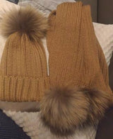 Kids Caramel Pomkin Hat + Scarf Set