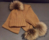 Kids Caramel Pomkin Hat + Scarf Set