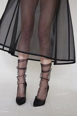 TULLE Black Nylon Sheer Socks