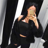 Ostrich Feather Jacket - Black