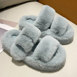 Fluffy Home Faux Fur Slides Slippers