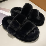 Fluffy Home Faux Fur Slides Slippers