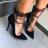 TULLE Black Nylon Sheer Socks