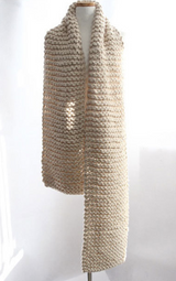 Handmade Chunky Knitted Scarf - Beige