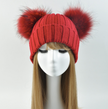 Red Double Pomkin Hat