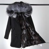 Men's Silver Fox Fur Convertible Parka