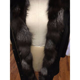 Silver Fox Fur Black Parka