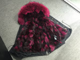 Burgundy Fur Black Parka