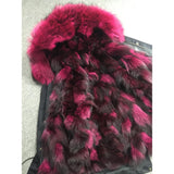 Burgundy Fur Black Parka