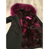 Burgundy Fur Black Parka