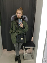 Silver Fox Fur Green Parka