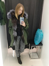 Silver Fox Fur Green Parka