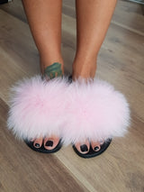 Fur Slides Slippers - Pink